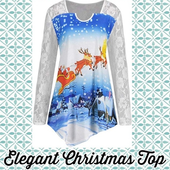 Sunhusing Tops - LADYS SANTA SLEIGH CHRISTMAS  TOP